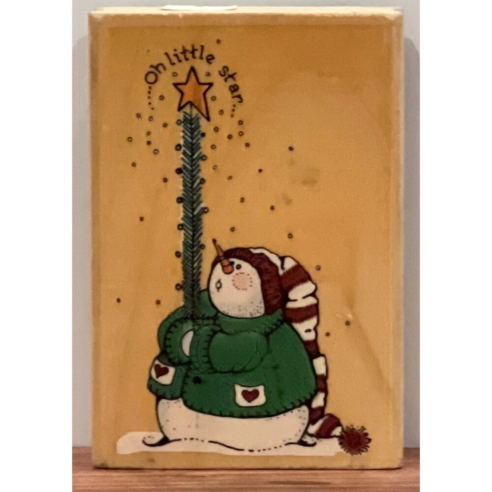 1997 Uptown Rubber Stamps "Oh Little Star" Snowman Stamp F25031